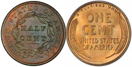 Half Cents and Cents